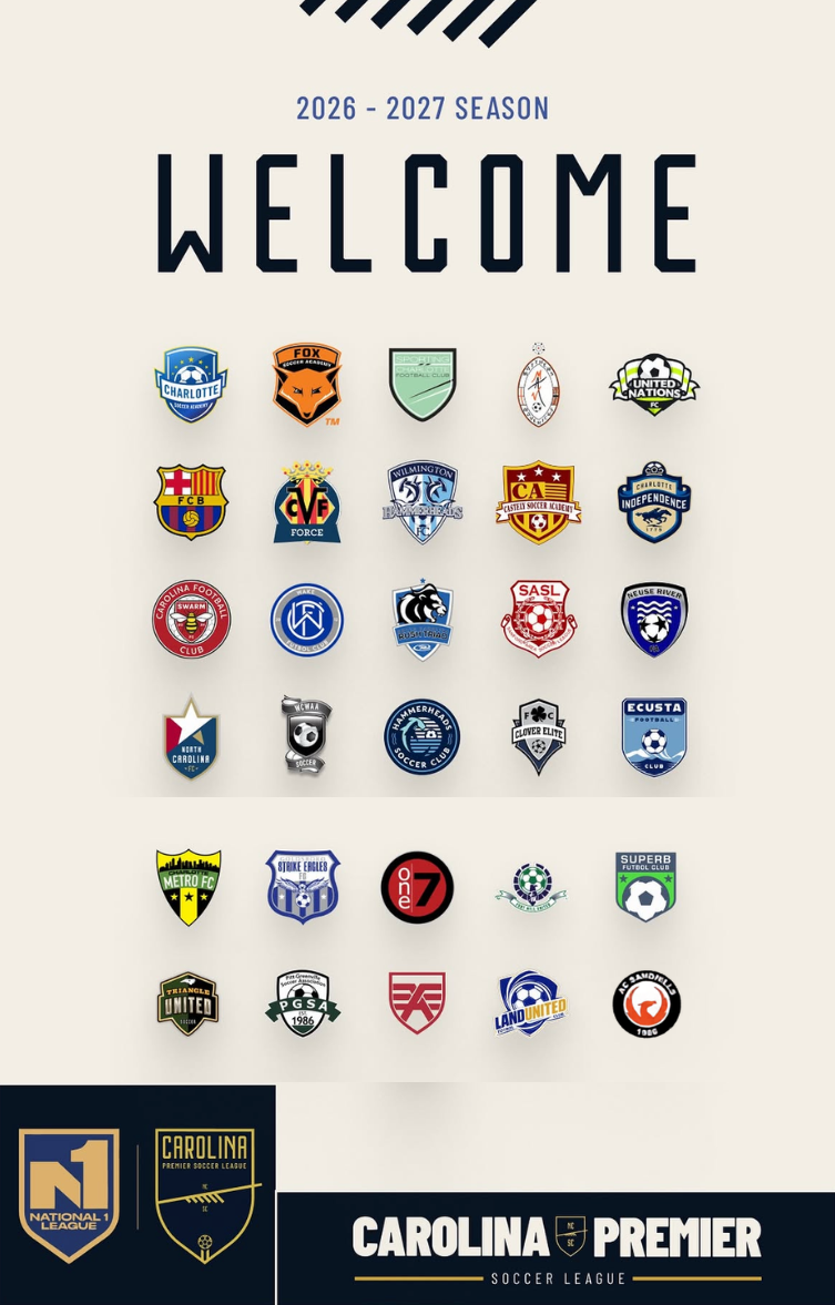 Teams accepted into the Carolina Premier Soccer League