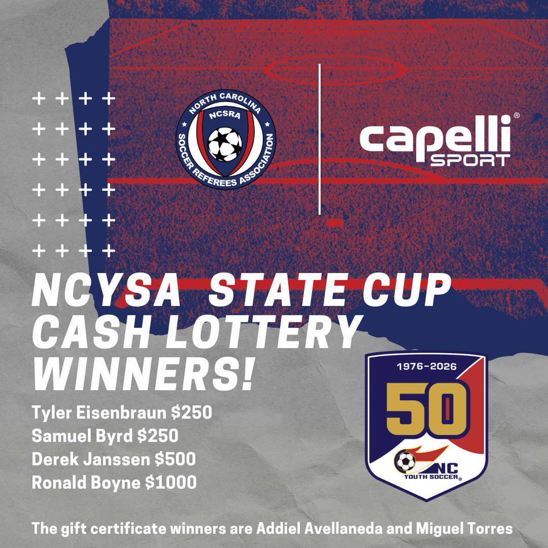 NCYSA State Cup Cash Lottery Winners